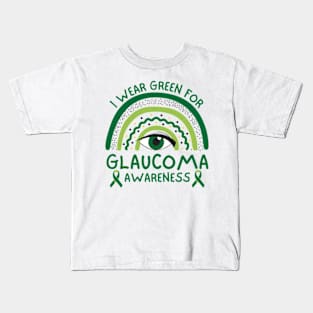 I Wear Green For Glaucoma Awareness Kids T-Shirt